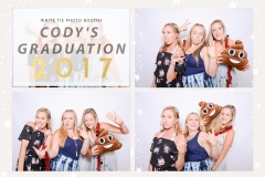 Graduation photo booth at Cody's The Lake Club party.