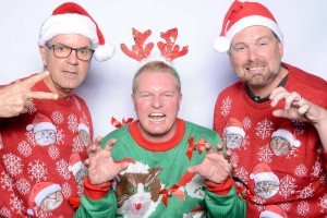 White Buffalo photo booth ugly sweater competition